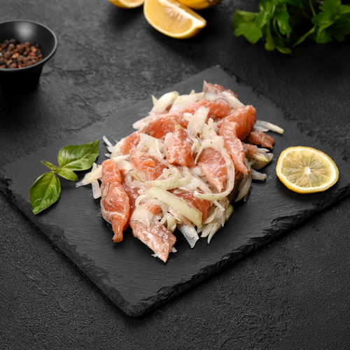 Лосось слабосоленый По-домашнему ЛЕНТА FRESH, весовой, картинка