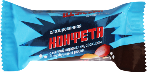 Конфеты ПАРКУР Mini, карамель ,с арахисом и воздушным рисом, глазированный, весовой, вид