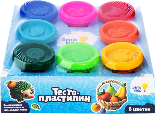 Набор для детей лепки GENIO KIDS-ART Тесто-пластилин 8 цветов Арт. TA1045, детальное фото