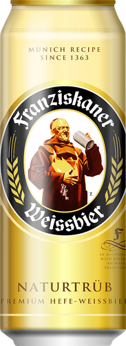 Пиво светлое FRANZISKANER Premium Hefe-Weissbier пшеничное нефильтрованное пастеризованное 5%, 0.45л, детальное фото