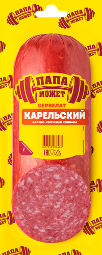 Колбаса варено-копченая ПАПА МОЖЕТ Сервелат Карельский, 280г, фотография