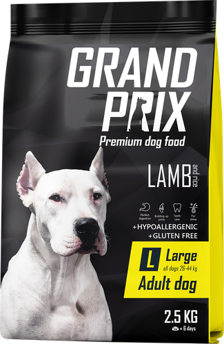 Корм сухой для взрослых собак GRAND PRIX&nbsp;Adult dog Large Ягненок, для крупных пород, 2,5кг, крупный план
