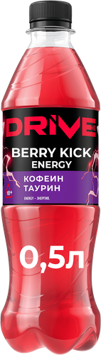 Напиток энергетический DRIVE ME Ягодный вкус тонизирующий газированный, 0.5л, изображение