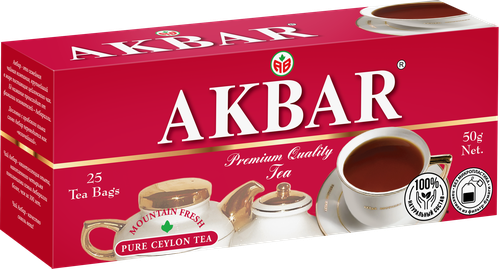 Чай черный AKBAR Красно-белая серия Ceylon байховый, 25пак, картинка