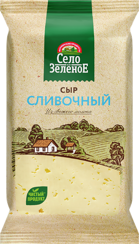 Сыр СЕЛО ЗЕЛЕНОЕ Сливочный 50%, без змж, 180г, вид