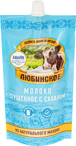 Молоко сгущенное ЛЮБИНСКОЕ с сахаром 1%, без змж, 270г, вид
