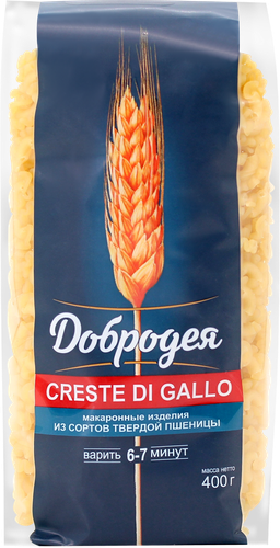 Макароны ДОБРОДЕЯ Creste di Gallo группа А, высший сорт, 400г, картинка