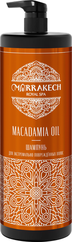 Шампунь для волос MARRAKECH ROYAL SPA Macadamia Oil, для экстремально поврежденных, 1000мл, крупный план