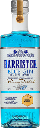 Джин BARRISTER Blue дистиллированный 40%, 0.7л, фотография
