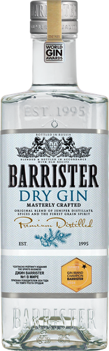 Джин BARRISTER Dry 40%, 0.7л, фотография