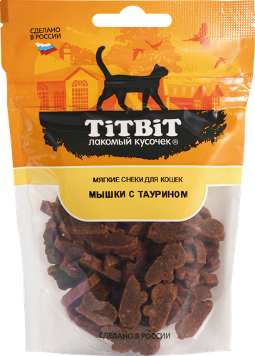 Лакомство для кошек TITBIT Мышки мягкие&nbsp;снеки с&nbsp;таурином, 50г, фото