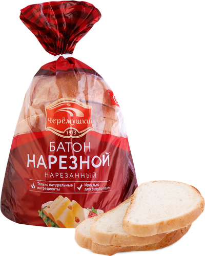 Батон ЧЕРЕМУШКИ Нарезной, высший сорт, в нарезке, 200г, изображение