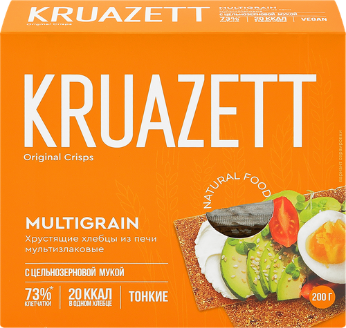 Хлебцы мультизлаковые KRUAZETT тонкие, 200г, фото