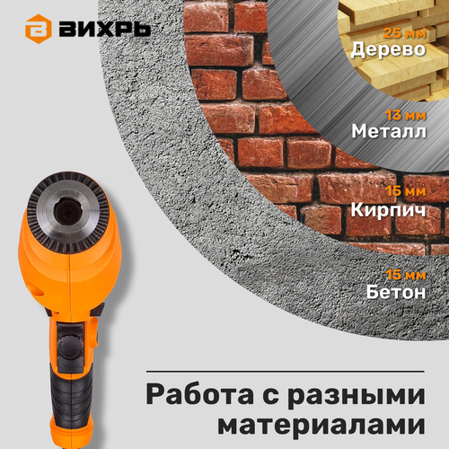 Дрель ударная ВИХРЬ ДУ-850 Арт. 72/8/3, изображение