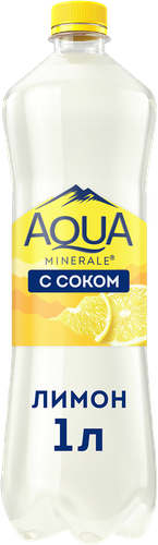 Вода питьевая AQUA MINERALE Juicy Лимон негазированная, 1л, крупный план