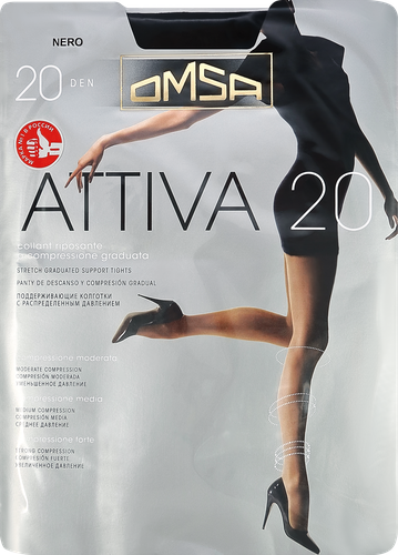 Колготки женские OMSA Attiva 20 den nero 3, фотография