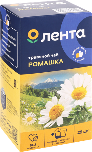 Чай травяной ЛЕНТА Ромашка, 25пак, картинка