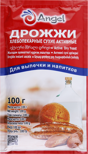 Дрожжи сухие для выпечки и напитков ANGEL активные, 100г, детальное фото