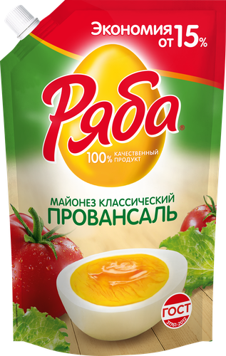 Майонез РЯБА Провансаль Классический 50,5%, 630г, изображение