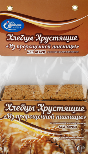 Хлебцы МОНАСТЫРСКИЙ ДВОР Из пророщенной пшеницы, 250г, крупный план