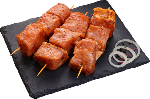 Шашлык из свиной корейки в маринаде аджика ЛЕНТА FRESH, весовой, вид
