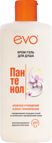 Крем-гель для душа EVO Пантенол, для сухой и чувствительной кожи, 400мл, крупный план