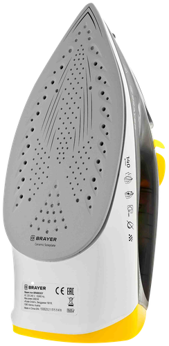Утюг BRAYER 2400Вт, вертикальное отпаривание, антикапля, самоочистка Арт. BR4003GY, детальное фото