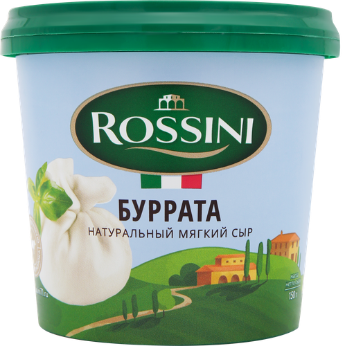 Сыр мягкий РОССИНИ Буррата 50%, без змж, 150г, вид