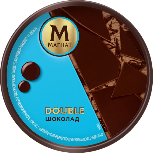 Мороженое МАГНАТ Double Шоколад, сливочное 10%, без змж, пластиковый стакан, 310г, картинка