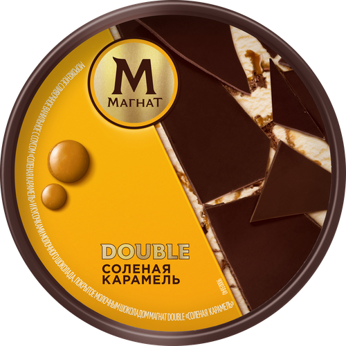 Мороженое МАГНАТ Double Соленая карамель, сливочное 10%, без змж, пластиковый стакан, 310г, фото