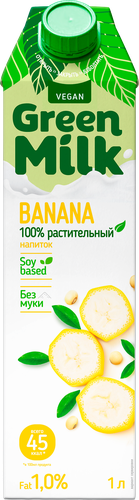 Напиток соевый GREEN MILK со вкусом банана, 1000мл, фотография