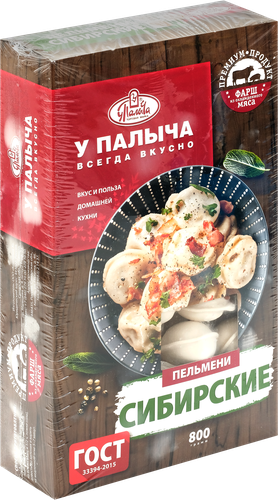 Пельмени У ПАЛЫЧА Сибирские, ГОСТ, 800г, детальное фото