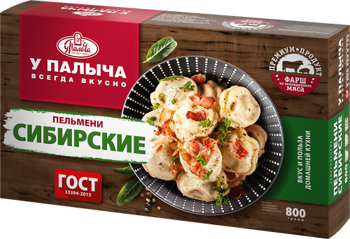 Пельмени У ПАЛЫЧА Сибирские, ГОСТ, 800г, детальное фото