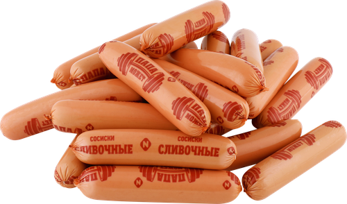 Сосиски ПАПА МОЖЕТ Сливочные, весовые, вид