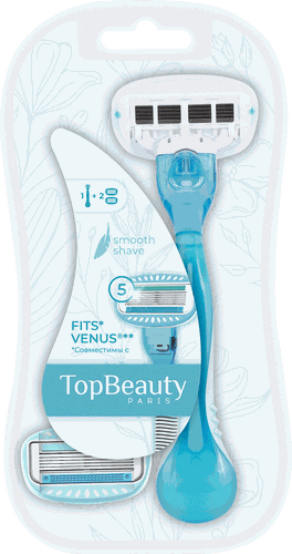 Бритва женская TOPBEATY Paris + 2 сменные кассеты, вид