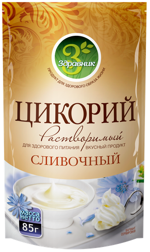 Цикорий растворимый ЗДРАВНИК со вкусом сливочный, 85г, картинка