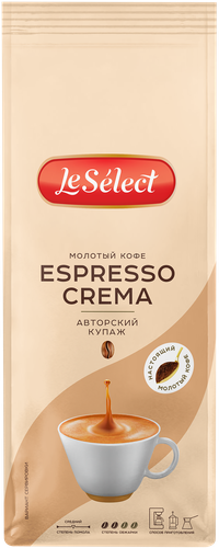 Кофе молотый LE SELECT Espresso Crema жареный, 200г, изображение