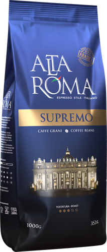 Кофе зерновой ALTA ROMA Supremo, 1кг, крупный план