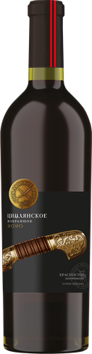 Вино ЦИМЛЯНСКОЕ ИЗБРАННОЕ КРАСНОСТОП ЗОЛОТОВСКИЙ сортовое красное сухое, 0.75л