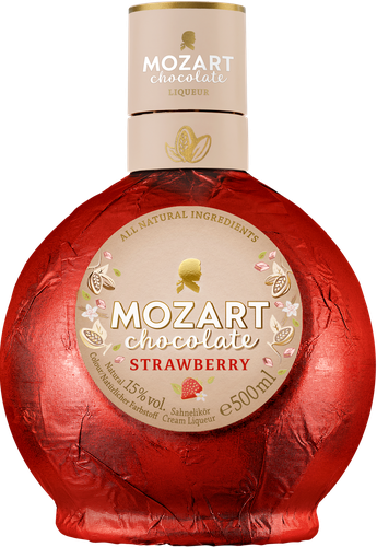 Ликер MOZART Chocolate Strawberry эмульсионный 15%, 0.5л