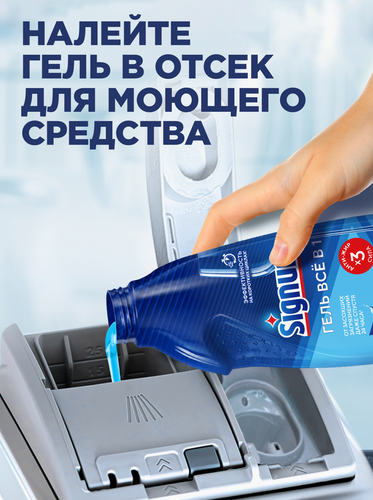 Гель для посудомоечной машины SIGNUM Свежий аромат, 700мл, крупный план