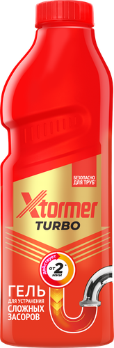 Гель для удаления засоров в канализационных трубах XTORMER Turbo, 1,11кг, вид