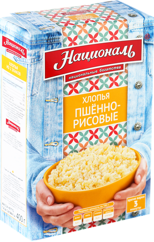 Хлопья пшенно-рисовые НАЦИОНАЛЬ, 400г, изображение