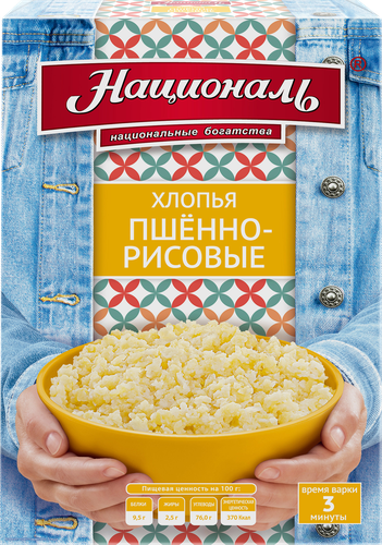Хлопья пшенно-рисовые НАЦИОНАЛЬ, 400г, детальное фото
