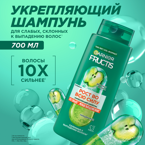 Шампунь для волос для ослабленных волос FRUCTIS Рост во всю силу укрепляющий, 700мл, вид