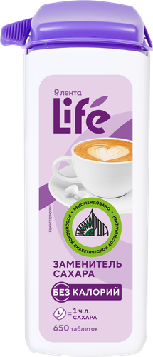 Заменитель сахара ЛЕНТА LIFE в таблетках, 650шт, фотография