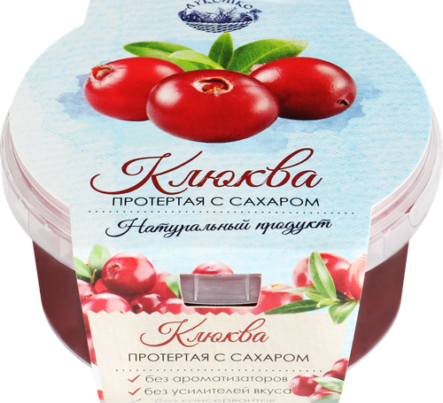 Клюква ЛУКОШКО протертая с сахаром, 200г, фото