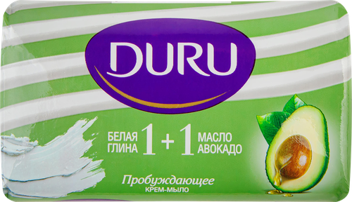 Крем-мыло DURU 1+1 Глина&Масло авокадо, 80г, крупный план