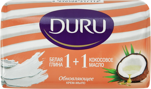 Крем-мыло DURU 1+1 Глина&Кокос масло, 80г, детальное фото