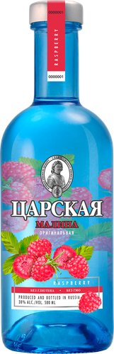 Настойка горькая ЦАРСКАЯ Czar's original Raspberry оригинальная 38%, 0.7л, крупный план